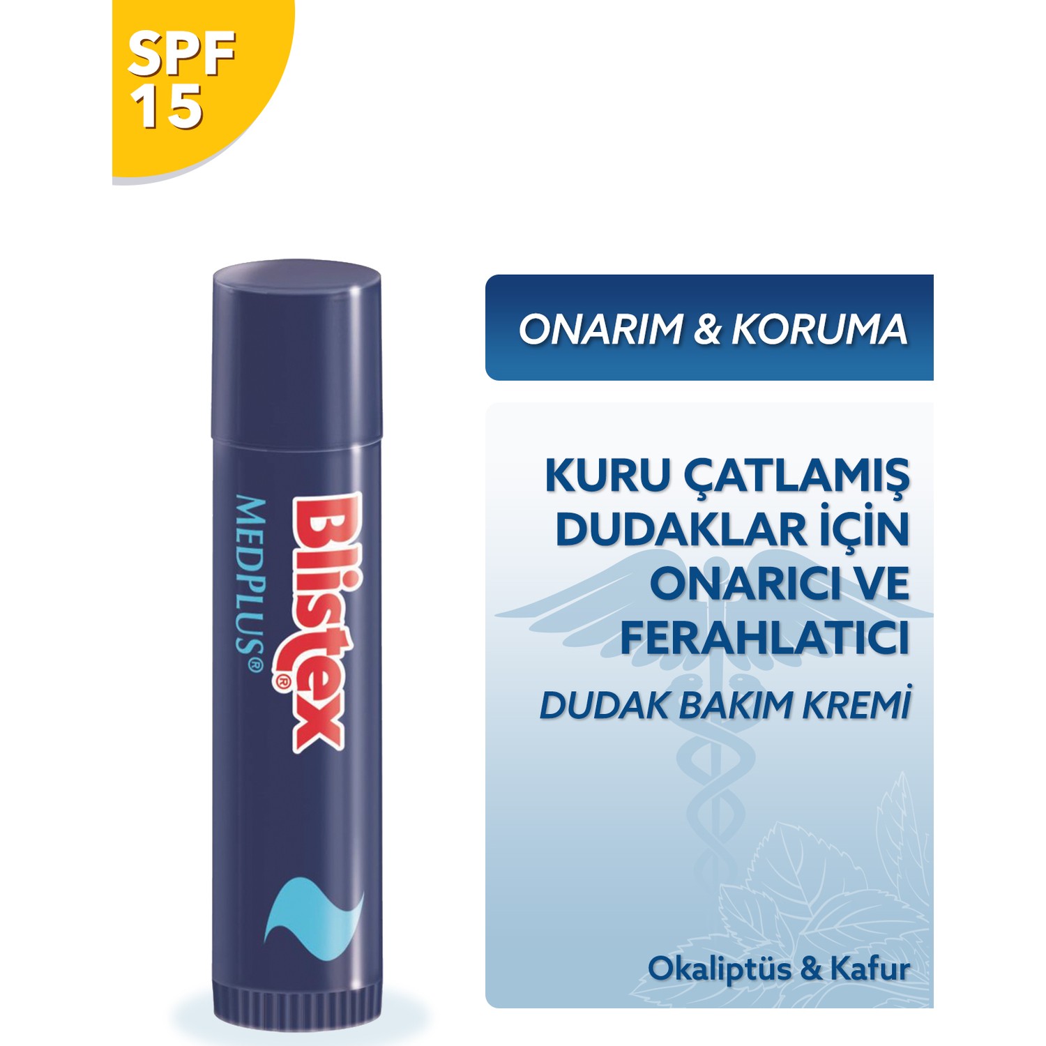 Blistex MedPlus Stick SPF 15 Kuruyan ve Çatlayan Dudaklara Yoğun Bakım resmi